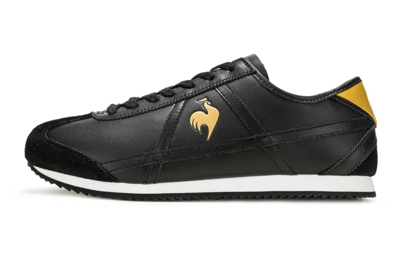 Le Coq Sportif Cushioning Abrasion Resistant Cushioning, Wear Resistant Low top Casual Shoes Unisex Black Gold