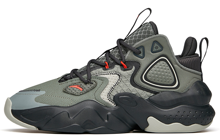 Anta Bastard Wei Feng 2 Slip Resistant Abrasion Resistant Mid top Chunky Sneakers Asphalt Gray