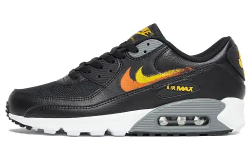 Nike Air Max 90 Textile, Leather Low top Sports Casual Shoes Black