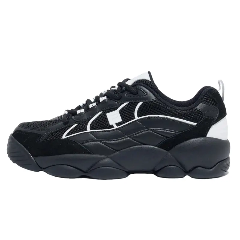 FILA Wavy Spaghetti Comfortable Abrasion Resistant Low top Casual Shoes Unisex Black
