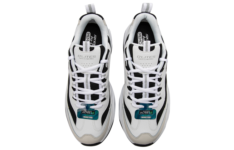 Мужские кроссовки Skechers D'LITES 4.0 (бело-светло-серые) — Белый / светло-серый — фото 4