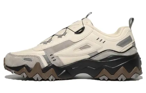 FILA Oakment Tr Dial V2 Sports Abrasion Resistant Low top Casual Shoes Unisex Beige Black Korean Style