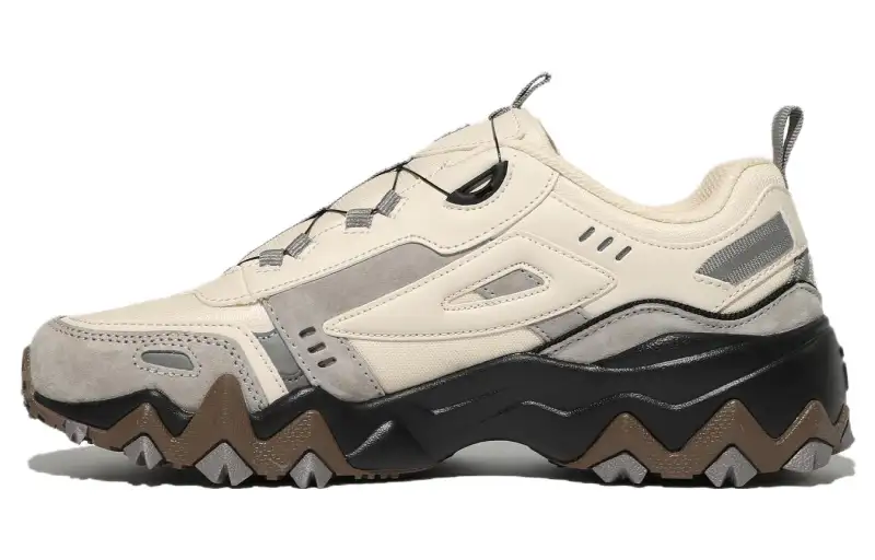 FILA Oakment Tr Dial V2 Sports Abrasion Resistant Low top Casual Shoes Unisex Beige Black Korean Style