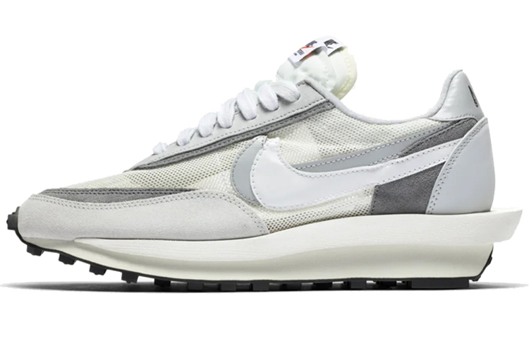 Sacai x Nike LDWaffle deconstructed OG style retro versatile waffle low-top lifestyle casual shoes men and women same style gray and white