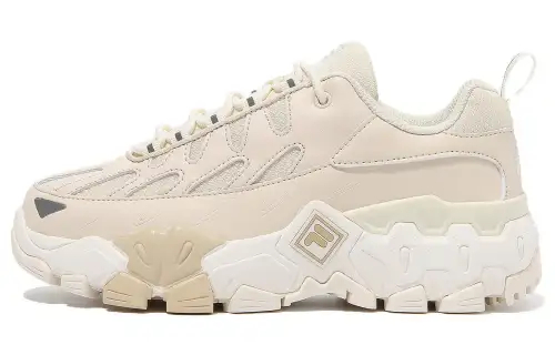 FILA Versatile Cushioning Abrasion Resistant Low top Casual Shoes Unisex Light Coffee Korean Style