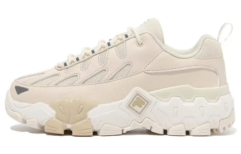 FILA Versatile Cushioning Abrasion Resistant Low top Casual Shoes Unisex Light Coffee Korean Style