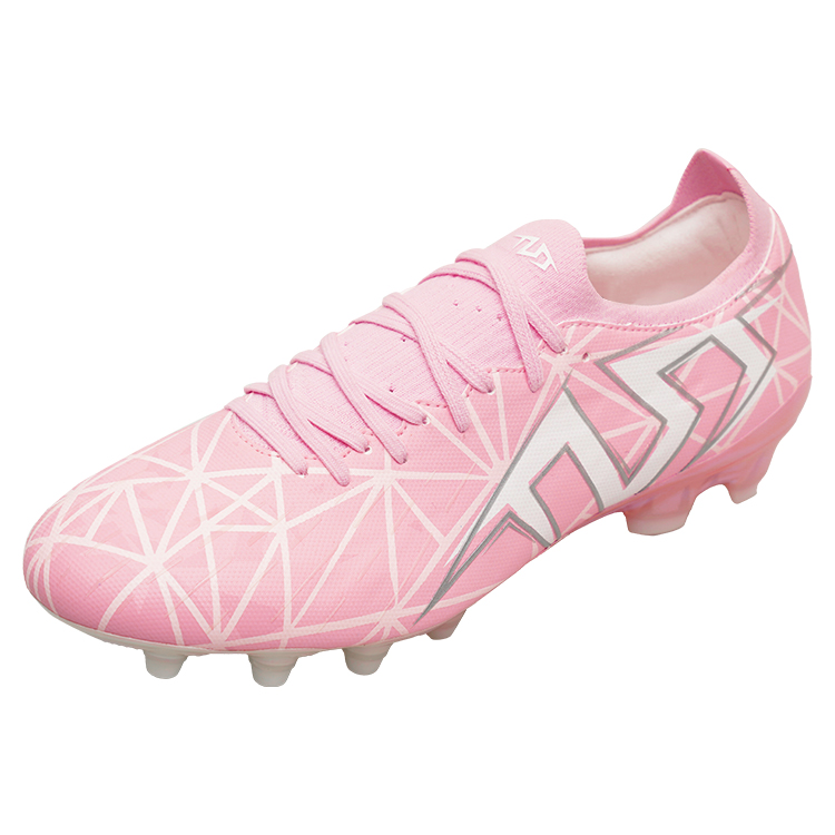 TLSS. FG Firm Ground Natural Grass Cushioning Anti Twist Cushioning Anti Twist Soccer Shoes Men’s Pink