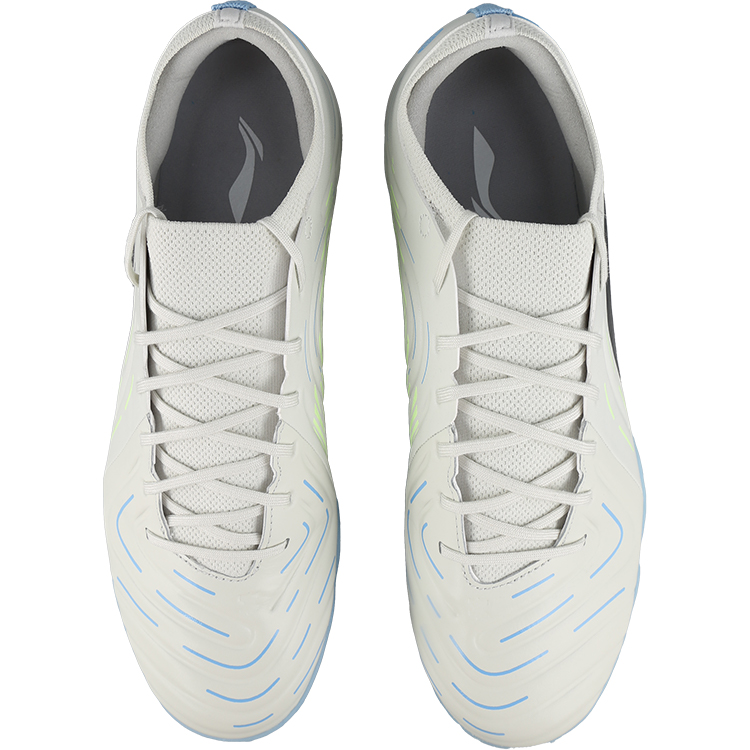 Li Ning TF Turf Artificial Turf Abrasion Resistant Slip Resistant Soccer Shoes Unisex White Blue