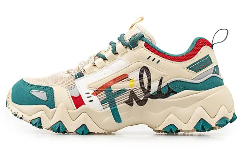 FILA FUSION Fellow Casual Shoes Women's Low Top Beige/Dark Forest Green