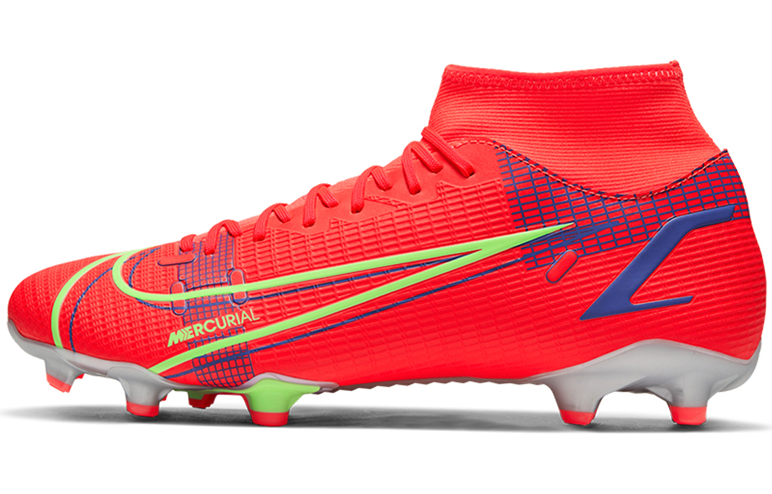 Nike Mercurial Superfly 8 Academy round toe comfortable MG (glue short nails) FG (glue long nails) shock-absorbing, non-slip and wear-resistant football shoes, men's red and green