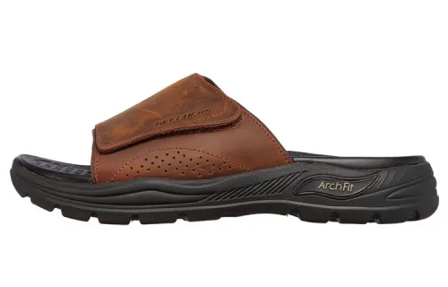 Skechers Arch Fit Motley Slide Slippers Men's Brown