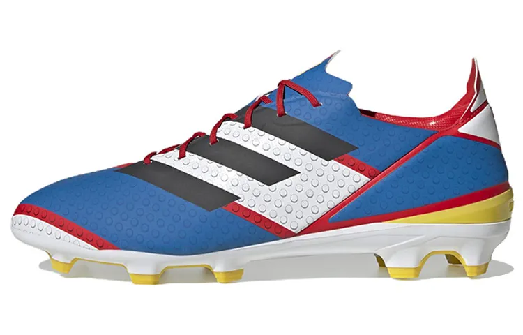 LEGO x Adidas Gamemode FG Slip Resistant Abrasion Resistant Hard Court Soccer Shoes Blue White Red