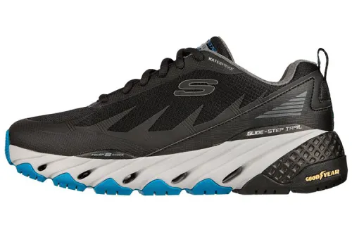 Skechers Glide Step Casual Shoes Men's Low Top Black/Blue Color