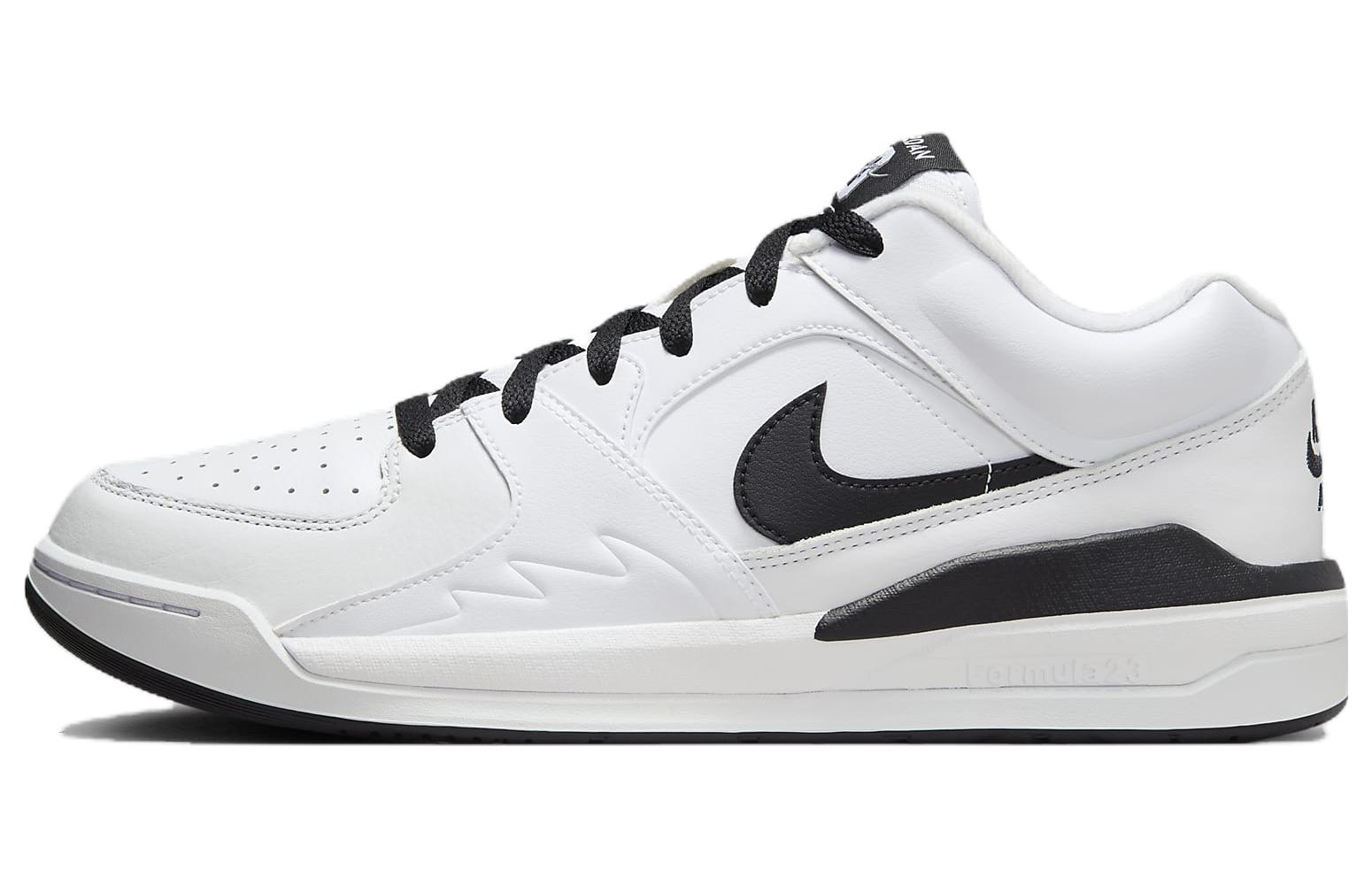 Jordan Stadium 90 fabric synthetic leather round toe lace-up low-top lifestyle shoes for men white and black