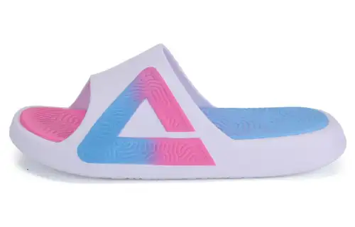 PEAK State Extremely Large Triangle 1.0 Quiet Slip Resistant Abrasion Resistant Slide Slippers Unisex White Pink Blue