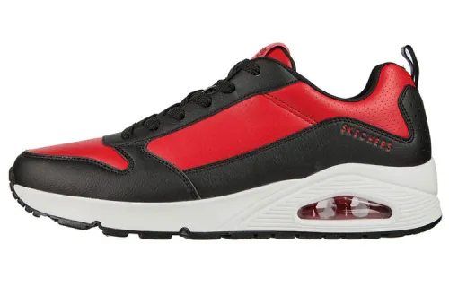 Skechers Street Leather Low top Casual Shoes Men's Red Black