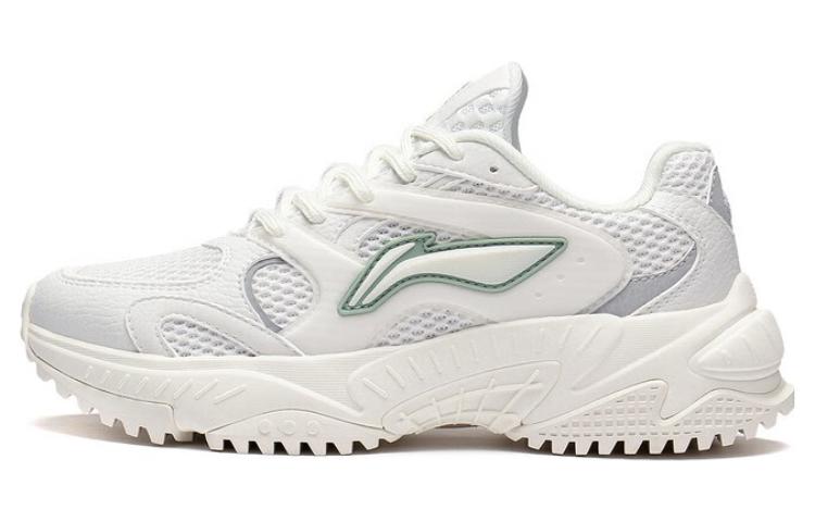 Li Ning Star Wind Slip Resistant Abrasion Resistant Low top Sports Casual Shoes Women's White Gray