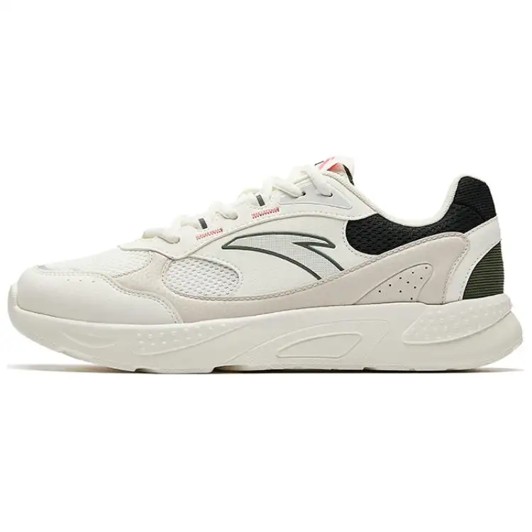 Anta Abrasion Resistant Slip Resistant Low top Casual Shoes Men's Beige Black