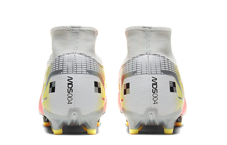 Мужские кроссовки Nike Mercurial Superfly 8 14 Academy MDS MG (серебристо-желтый) — 白/亮橙/金属银 — фото 5