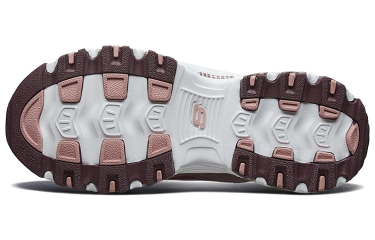 Женские кроссовки Skechers D'LITES (бордово-белые) — фото 5