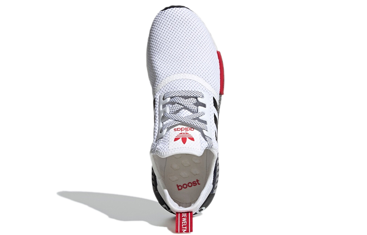 Кроссовки adidas NMD_R1 (белый / красный / черный) — Белый / красный / чёрный — фото 5