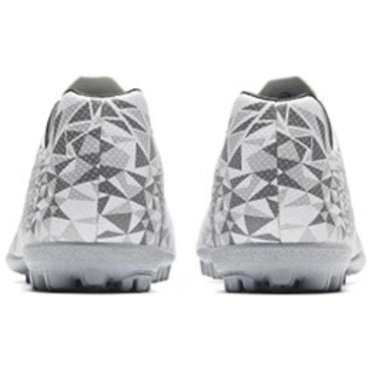 Anta TF Turf Artificial Turf Slip Resistant Abrasion Resistant Soccer Shoes Men’s White Gray