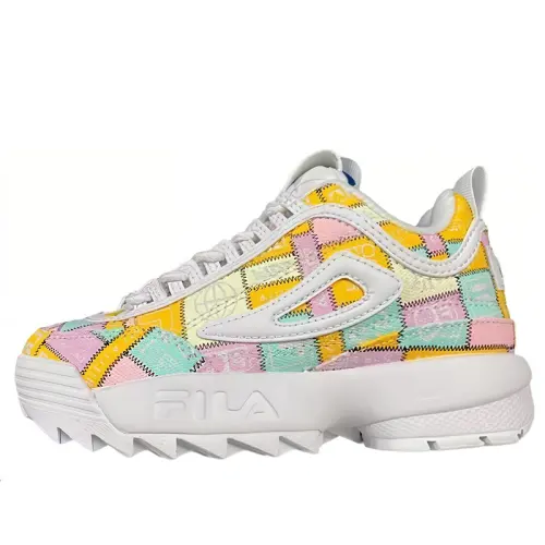 FILA Disruptor Comfortable Round Toe Abrasion Resistant Abrasion Resistant Low top Casual Shoes Women's Pink