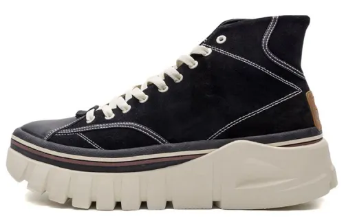 Li Ning Cow Leather, Textile Slip Resistant Coverage High top Casual Shoes Women's