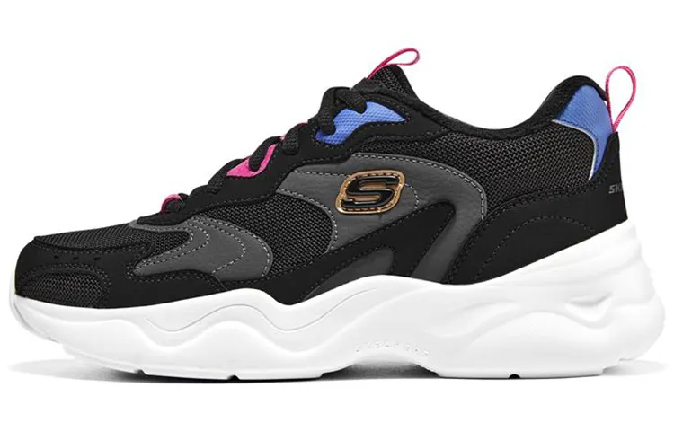 Skechers D'LITES AIRY 3.0 Textile, Leather Low top Casual Shoes Women's Black Blue Red