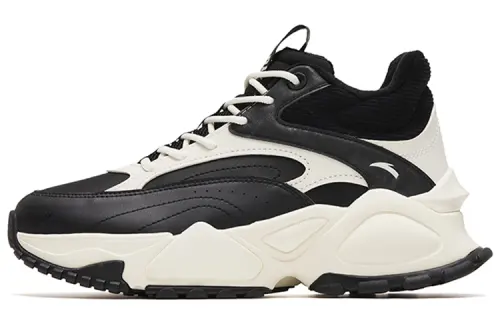 Anta Abrasion Resistant Thermal High top Casual Shoes Women's Black White