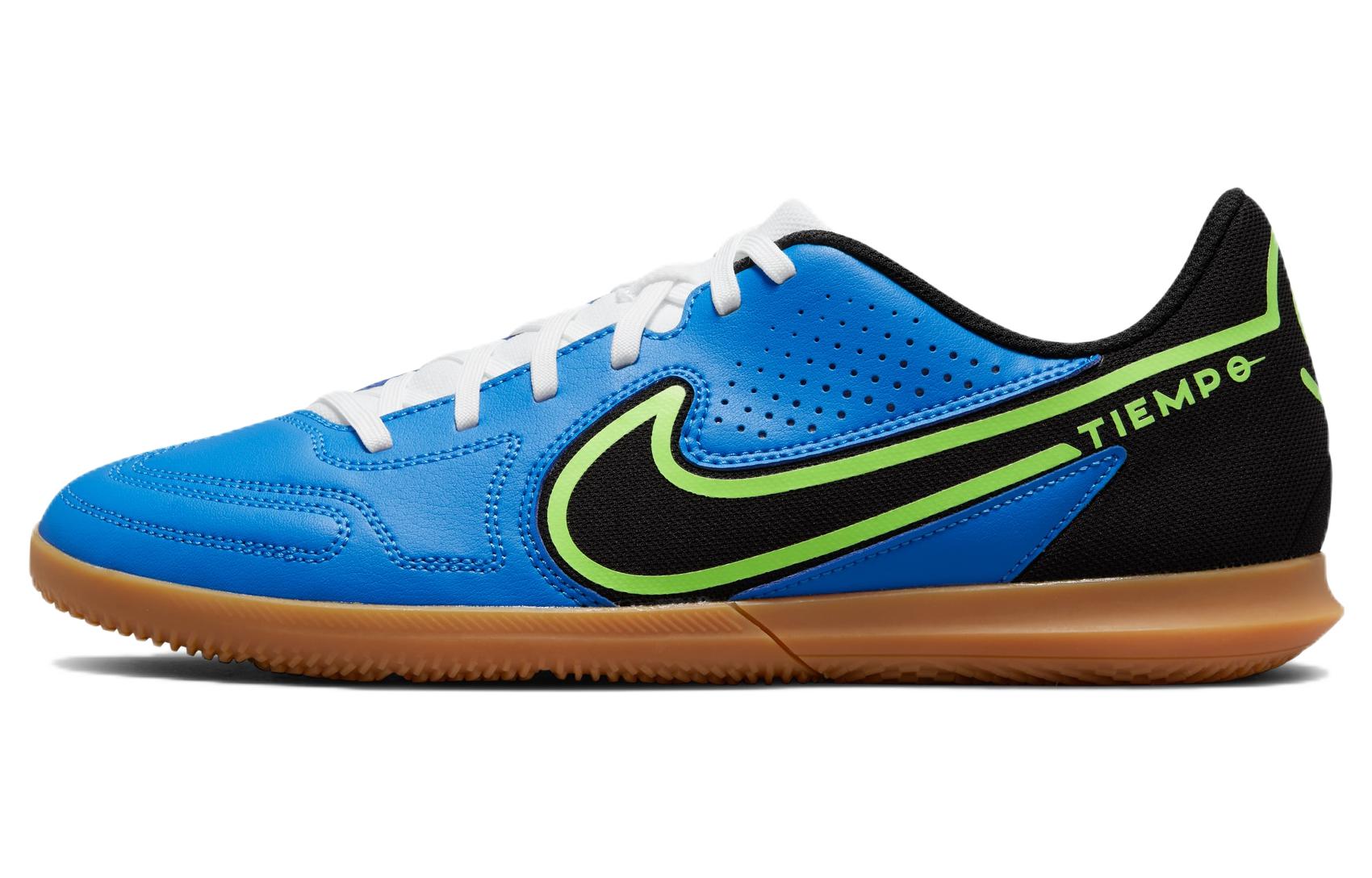Nike Legend 9 Club round toe lace-up IC/IN anti-slip, wear-resistant and lightweight football shoes, same style for men and women, blue