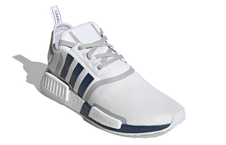 Кроссовки adidas originals NMD_R1 (белый / серебристый / синий) — фото 3