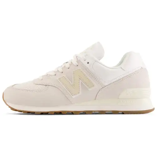 New Balance NB 574 Textile, Split Cow Leather Cushioning, Wear Resistant Low top Casual Shoes Unisex Ecru