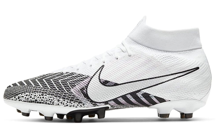 Nike Mercurial Superfly 7 Mercurial 13 Pro MDS round head AG (glue short nails) artificial grass shock-absorbing, non-slip, wear-resistant and impact-resistant football shoes, men's white and black