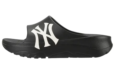 MLB Slipper Rubber Sole Slip Resistant Slide Slippers Unisex Black