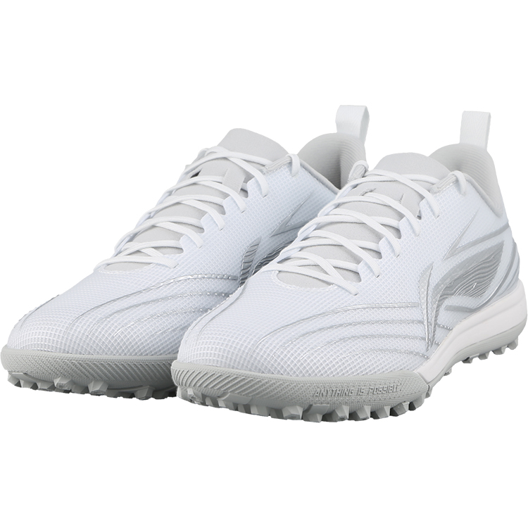 Li Ning TF Turf Artificial Turf Soccer Shoes Men’s White Silver
