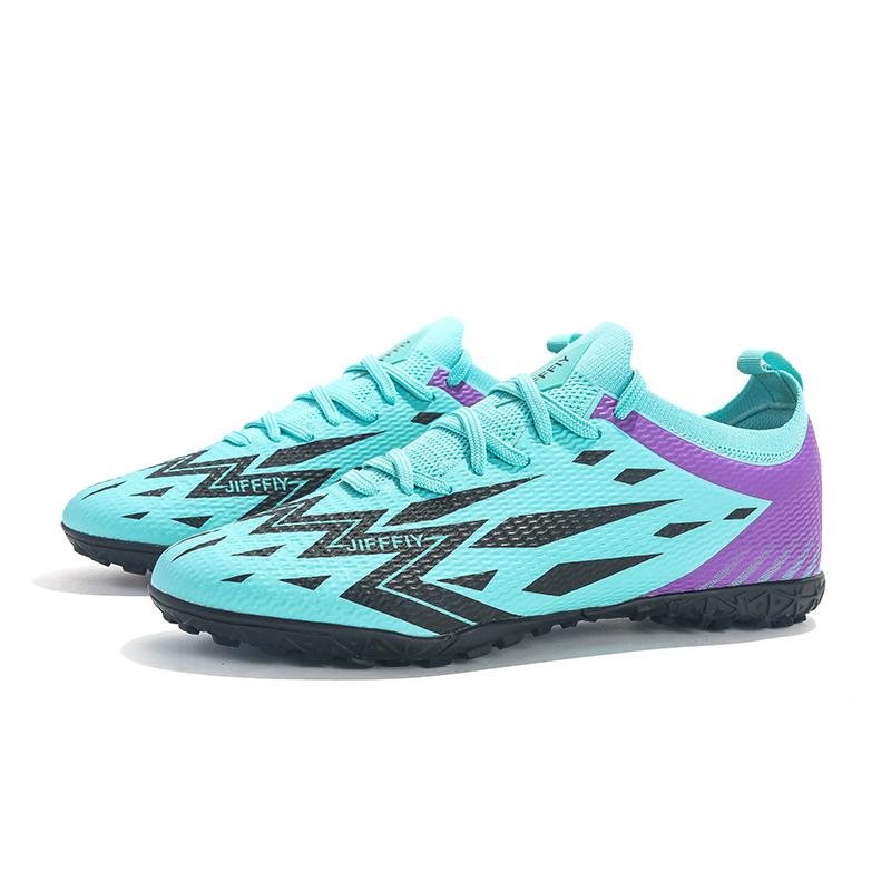 Jifffly Cushioning Slip Resistant Abrasion Resistant Support Soccer Shoes Unisex Lake Green