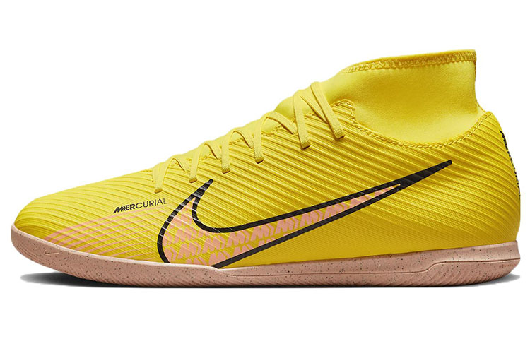 Nike Mercurial Superfly 9 Mercurial 15 Club IC indoor court football shoes for men and women, yellow pink