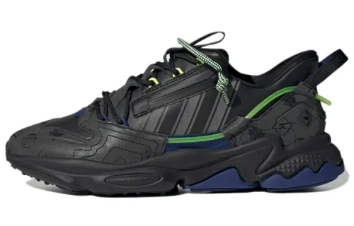Adidas Originals Ozweego Zip Cozy Wear Resistant Running Shoes Obsidian Black Unisex