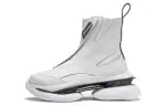 Li Ning Sports Life Collection Slip Resistant Abrasion Resistant Cushioning High top Casual Shoes Women's White Black
