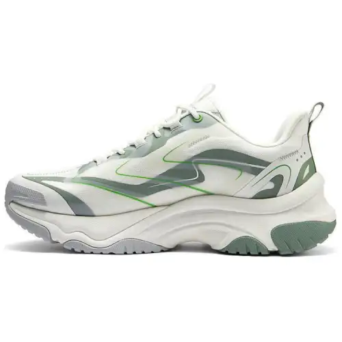 Skechers MOONHIKER Cushioning Abrasion Resistant Cushioning, Wear Resistant Low top Casual Shoes Men's White Green