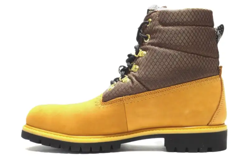 Timberland Ankle Length Combat Boots Low Heel Men's Yellow Brown
