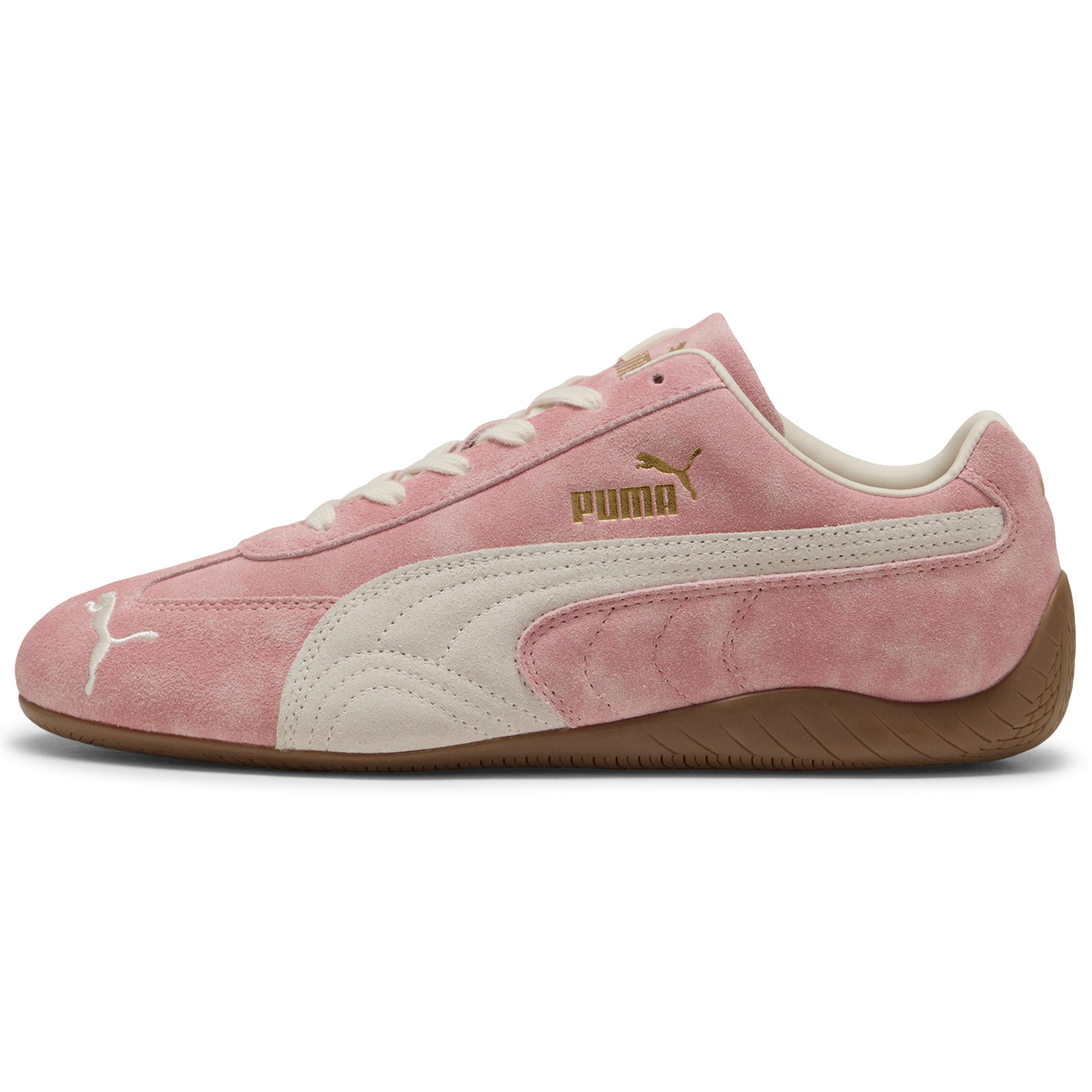 PUMA Puma Speedcat Series First-layer Cowhide Split Leather Faded Thin Sole Racing Moral Training Tie-Dye Comfortable and Versatile Outdoor Warm Couple Shoes Low-top Life Casual Shoes Same Style for Men and Women Pink