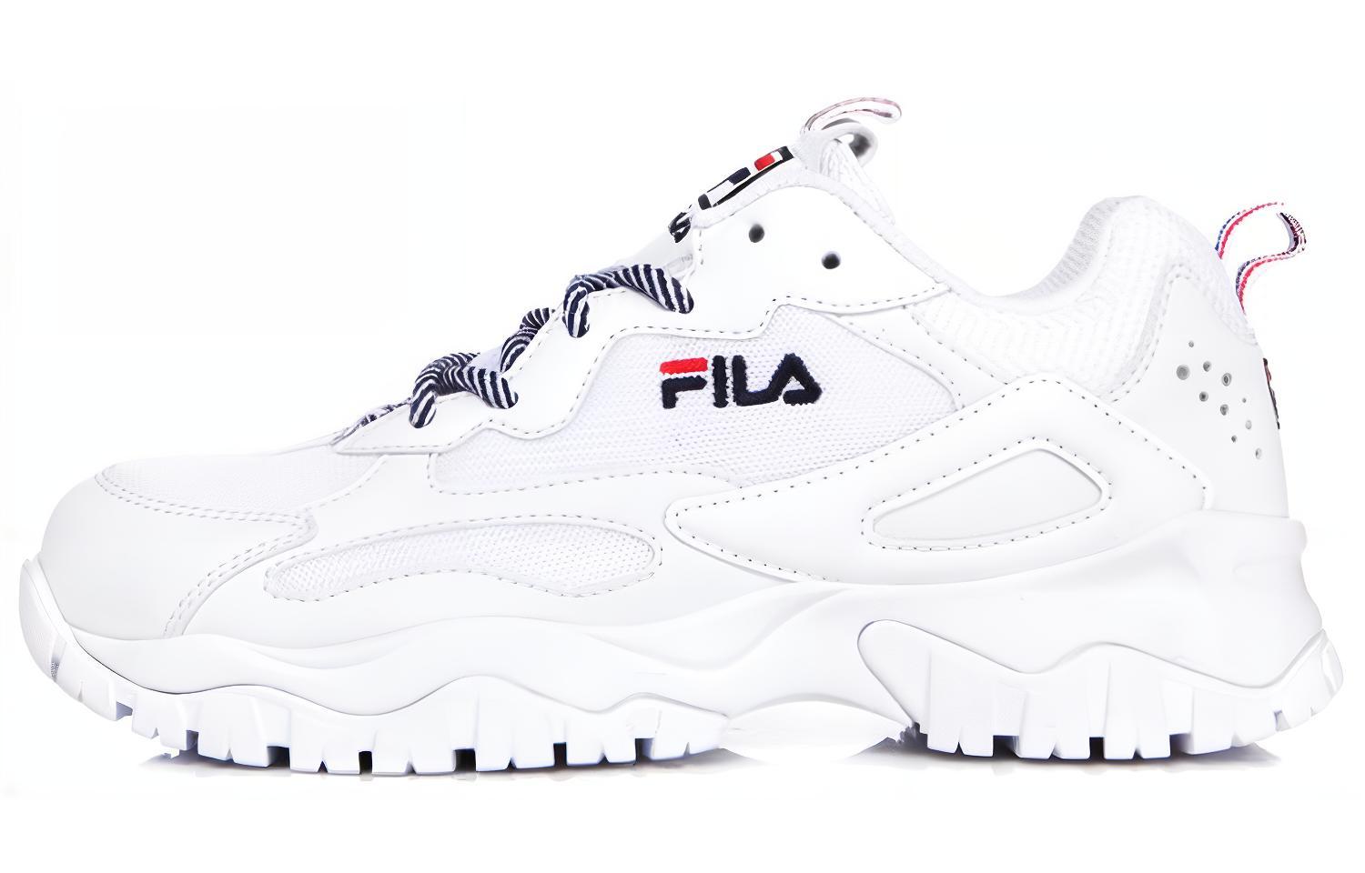 FILA Ray Tracer Breathable Low top Casual Shoes Unisex White Korean Style