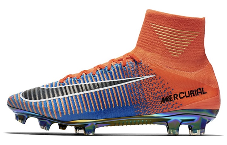 Мужские бутсы Nike Mercurial Superfly 5 EA Sports EA FG (оранжевый) — 腥红/照片蓝/荧光绿/黑 — фото 1
