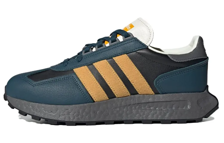 Adidas Originals RETROPY Leather Slip Resistant Low top Casual Shoes Men's Blue Yellow