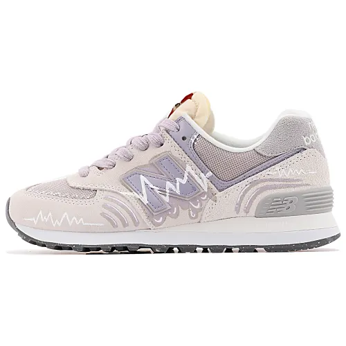 New Balance NB 574 Slip Resistant Abrasion Resistant Low top Casual Shoes Unisex Purple White