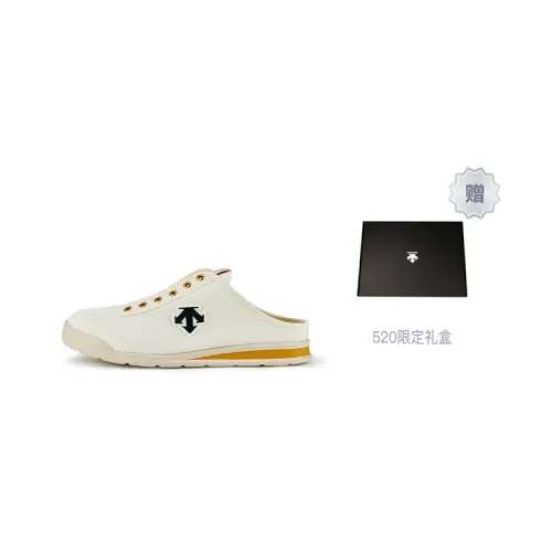 DESCENTE Chron Canvas Breathable Lightweight Breathable And Lightweight Low top Casual Shoes Unisex White Yellow