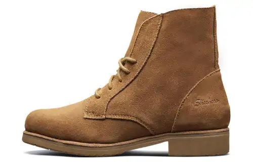 Skechers Patina Suede Short Combat Boots Women's Chestnut