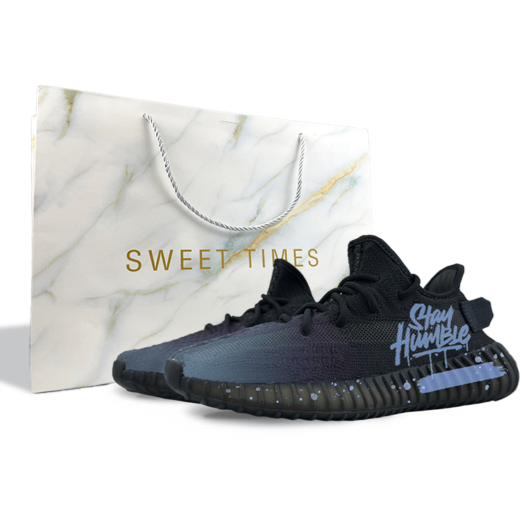 Adidas Originals Yeezy Boost 350 V2 Slip Resistant Low top Casual Shoes Unisex Black Blue